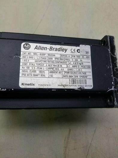 Used Allen Bradley MPL-B330P-MK22AA Servo motor Ser A UPS RED