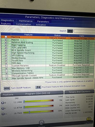 Used 2022 HAAS DT-2 5-Axis 20,000 RPM CNC Vertical Machining Center ***Low Hours***