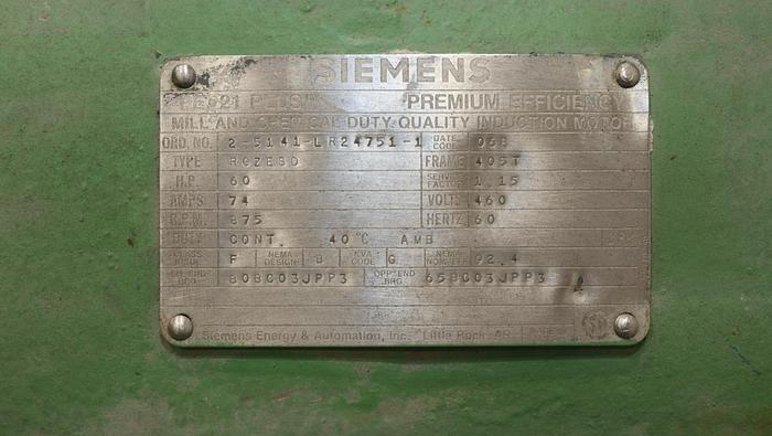 Used Siemens RGZESD 60 HP A/C Motor #44466