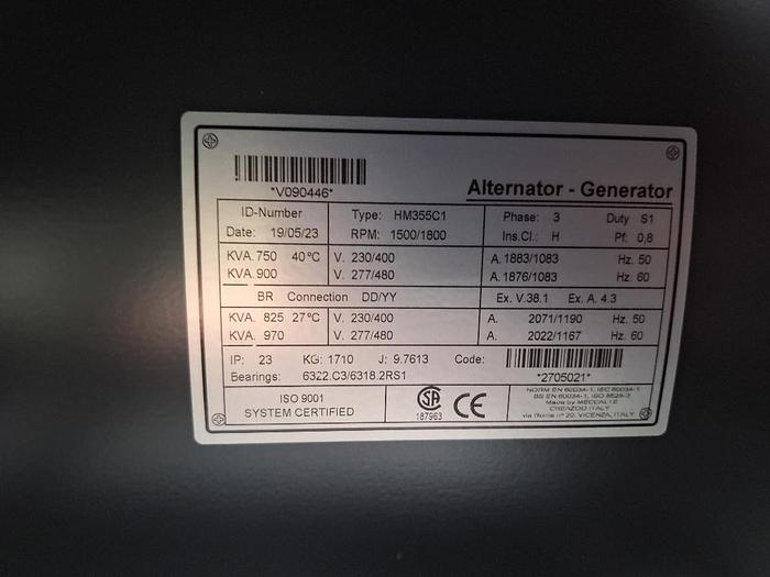 2023 JCB G780QX Scania 779 KVA Sync Panel (choice)