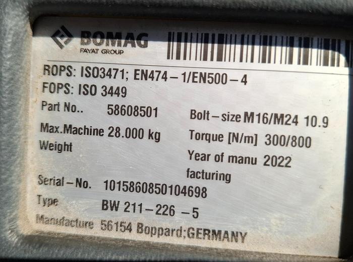 Used Bomag BW213D