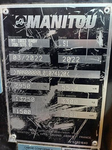 Used Manitou MT 1033 Easy (2022 395 Hours)