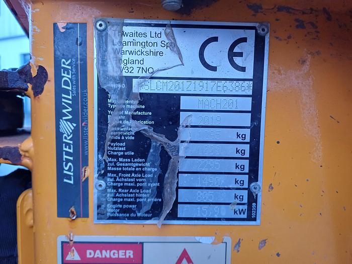 Used 1 tonne high tip dumper