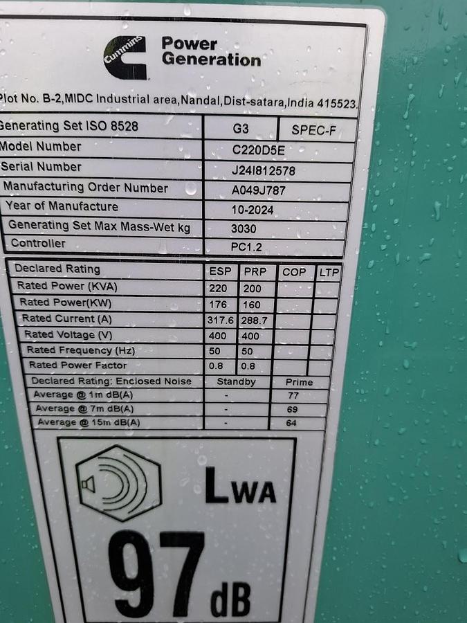 Used CUMMINS C220D5E