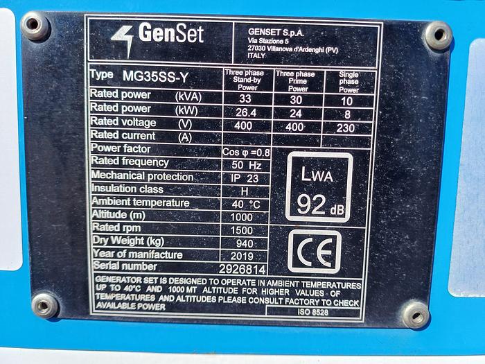 Used Genset MG35SS-Y