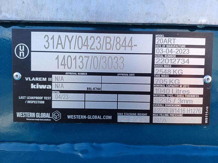 ABBI 1940L Fuel Tank - Towable Bowser