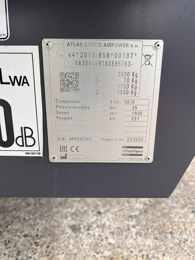 Atlas Copco X Air 750-25 Compressor