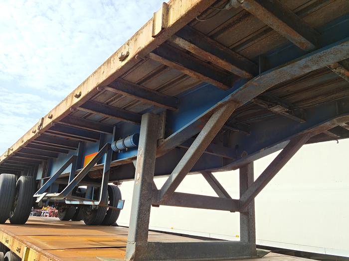 Used 1979 2 AXLE FLATBED TRAILER STEEL SUSPENSION STEEL FLOOR GROENEWEGEN