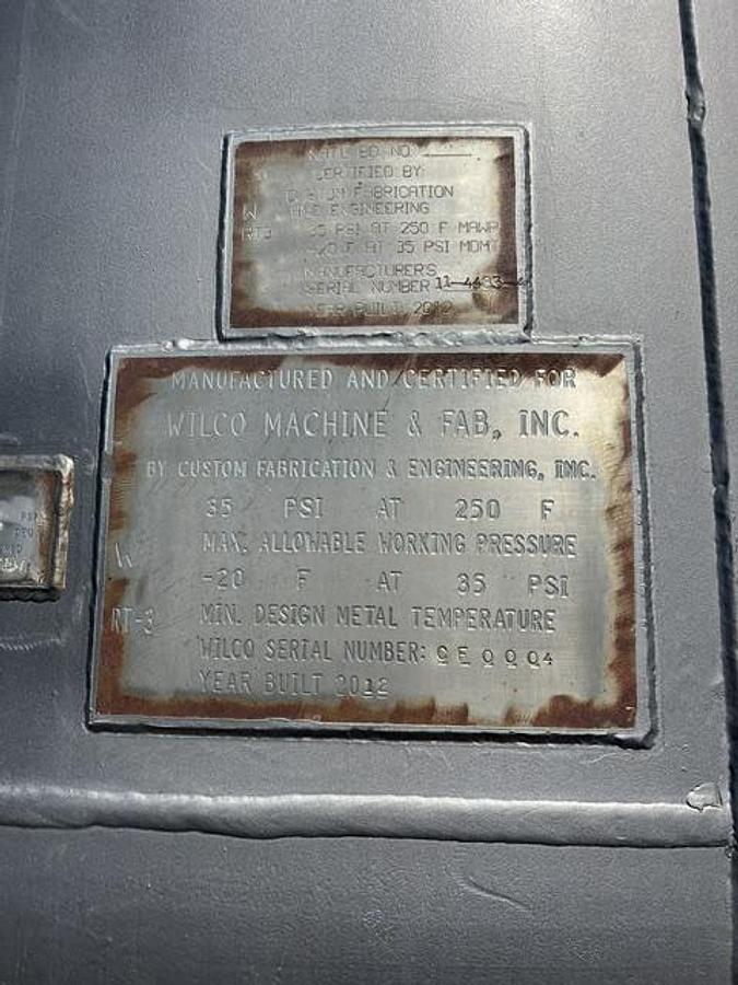 Used 2012 Wilco 2,150 Cubic Foot Cement Silos