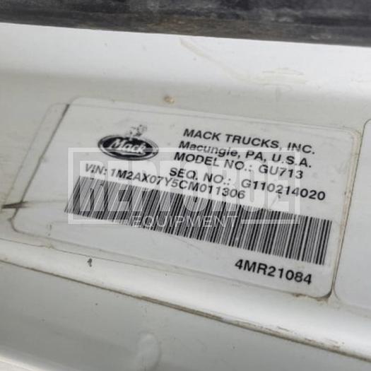 Used 2012 Mack GU713 Winch Truck