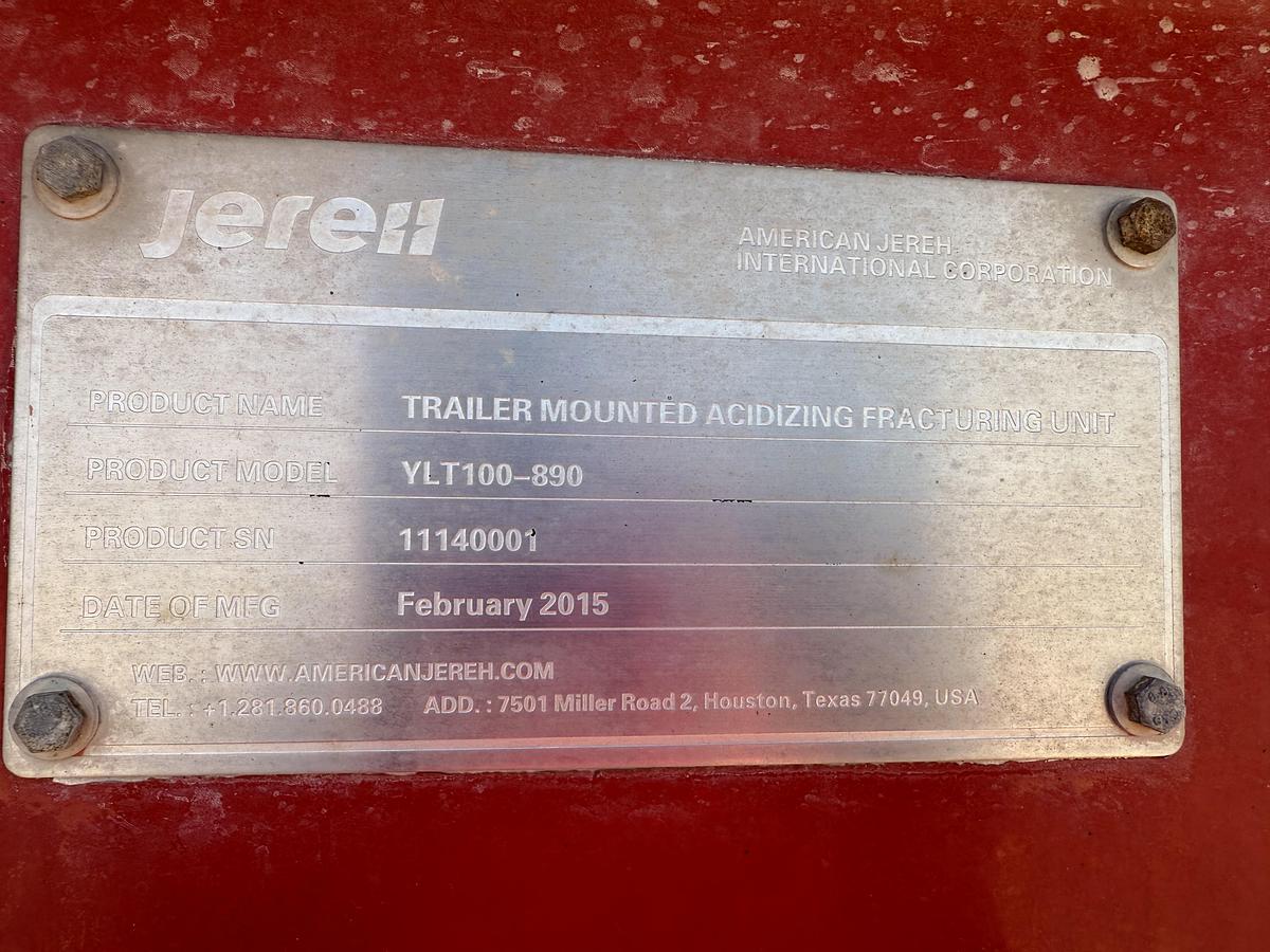 Used 2015 Jereh 800 hp Double Pump