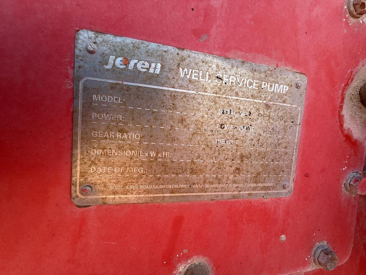 Used 2018 Jereh 1,000 hp Double Pump