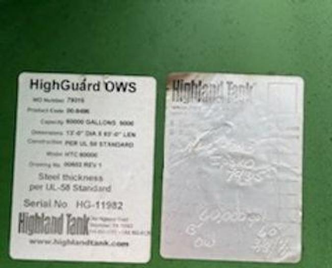 Used (4) 60,000 Gallon Storage Tanks