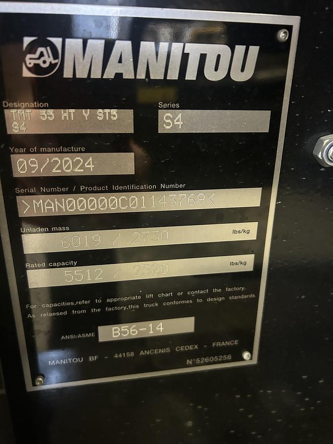 Used 2024 Manitou TMT 55 HT Y ST5 Truck Mounted Forklift