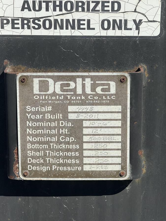 Used 500 BBL Skidded Frac Tanks