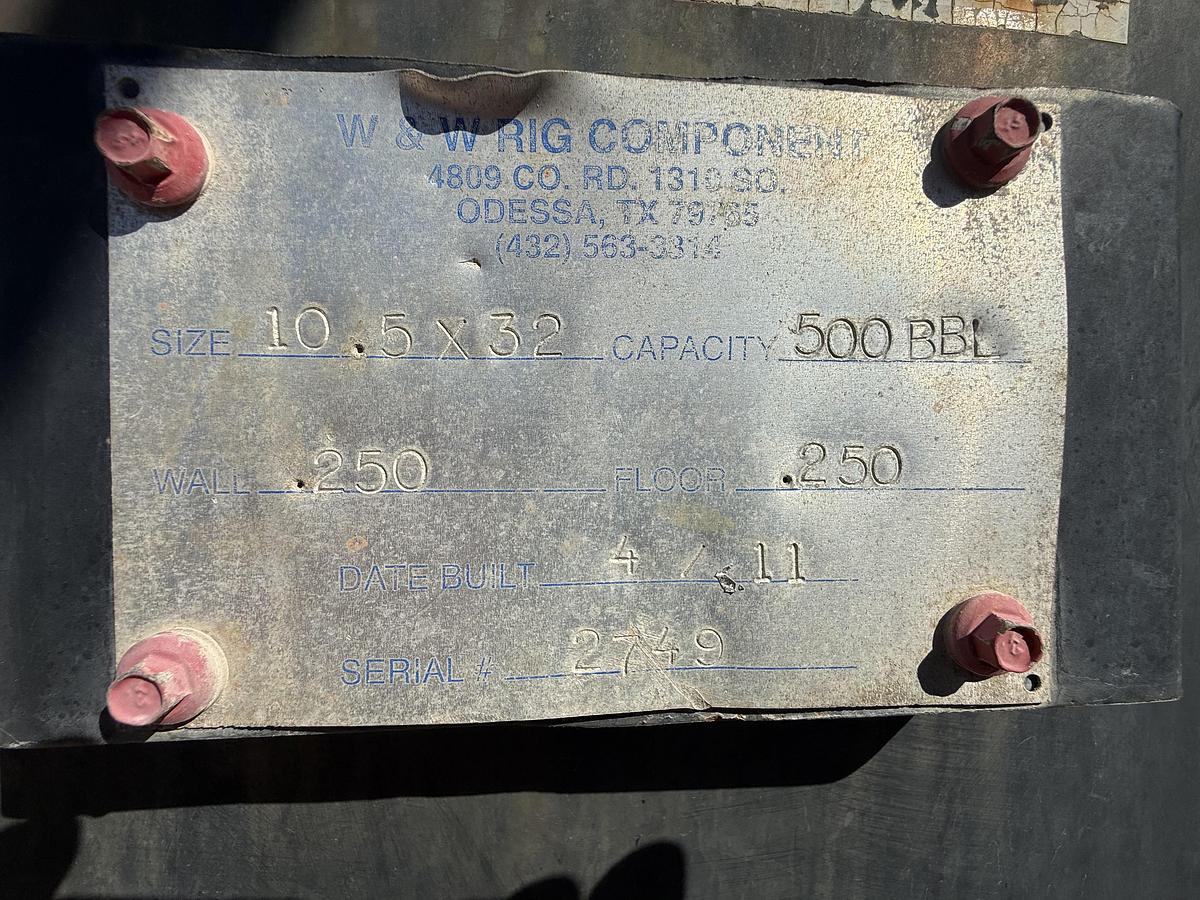 Used 500 BBL Skidded Frac Tanks