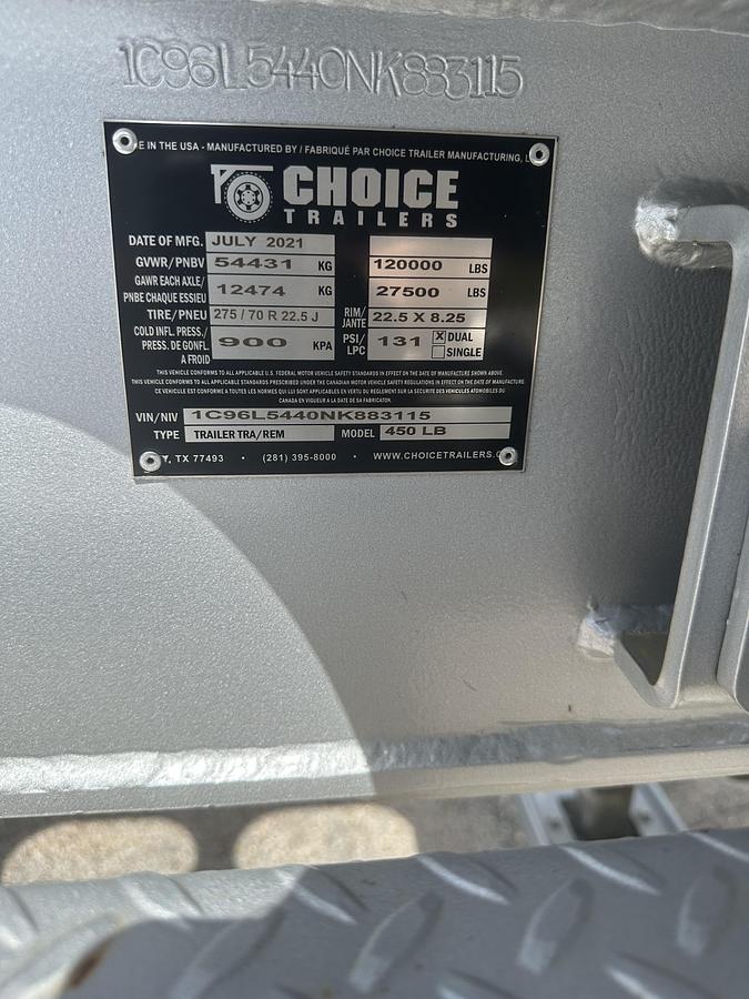 Used 2021 Choice 4-Axel Trailer