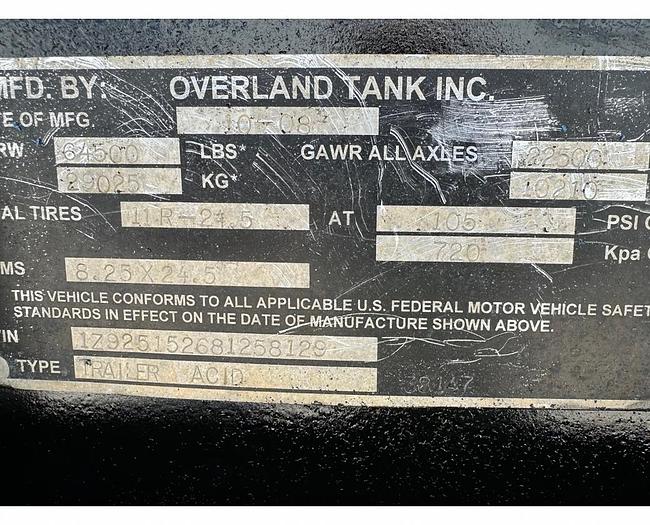 Used 2008 Overland Acid Transport