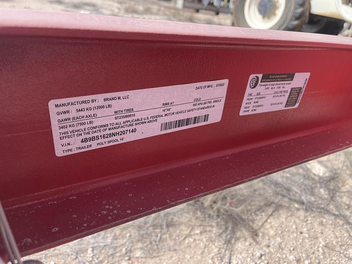 Used 2022 Poly Spool Reel Trailers
