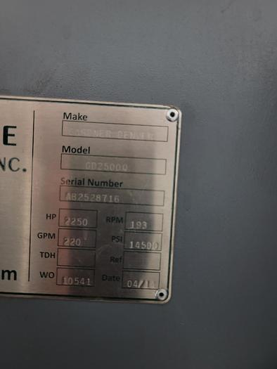 Used GD2500q Electric Pump Skid