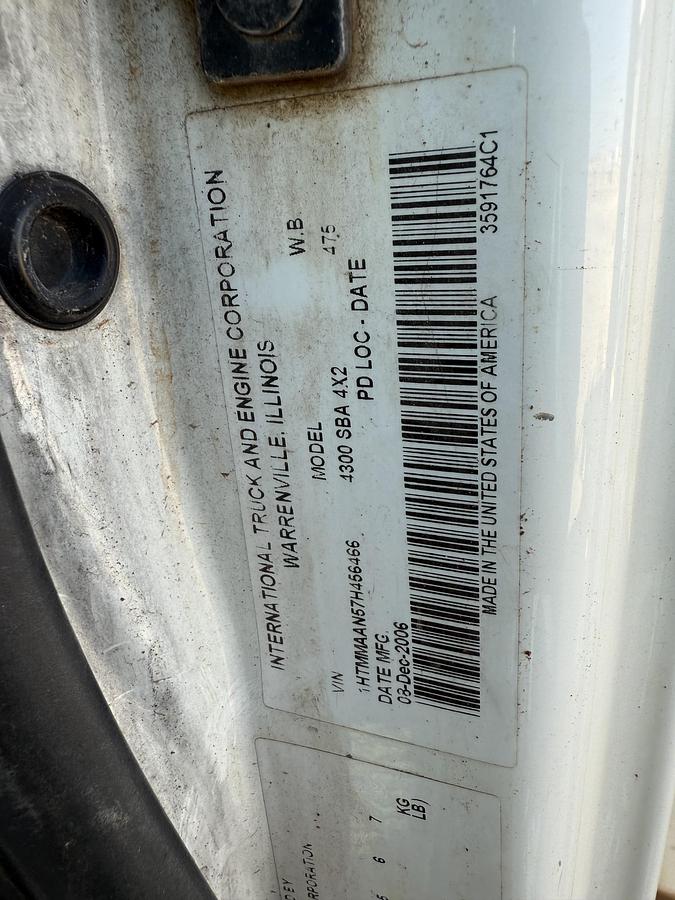 Used 2007 International 4300 DT466 Anchor Truck with Pull Test Machine