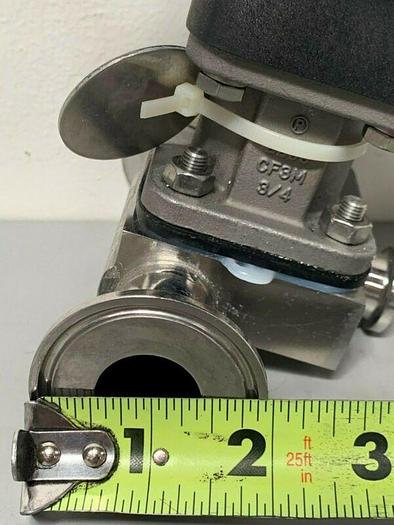 Used ITT Sherotec 3-Way 316L SS Valve w/ 1" & 2" Sanitary Fittings & Position Monitor