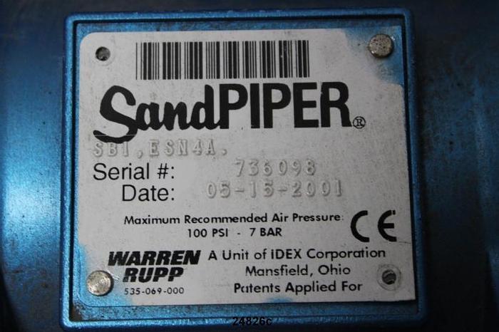 Unused Warren Rupp Sandpiper Air Diagphram Pump, Unused, SB1, ESN4A #24826