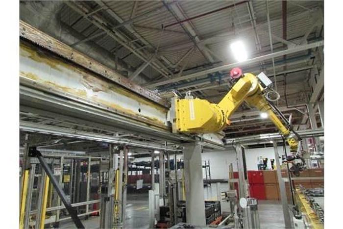 Used FANUC GANTRY ROBOT SYSTEM WITH M710iB/70T ROBOT 8' TALL X 10,200 MM TRAVEL RJ3iB CONTROLLER