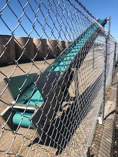 Used 30'L X 18''W Stainless Steel Flighted Incline Belt Conveyor