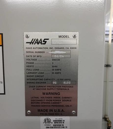 Used 2004 HAAS VF-1 CNC Vertical Machining Center