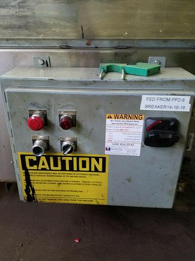Used ABC PACKAGING HOT GLUE CASE SEALER w/ model 47 compressor an Nordson problue 7