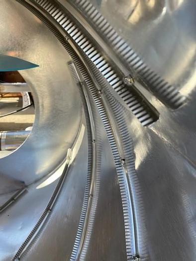 Used 36" x 36" Diameter Seasoning Drum Mixer with Eriez Dry Ingredient Feeder