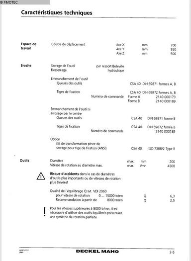 Used 2000 MAHO MH 800 E