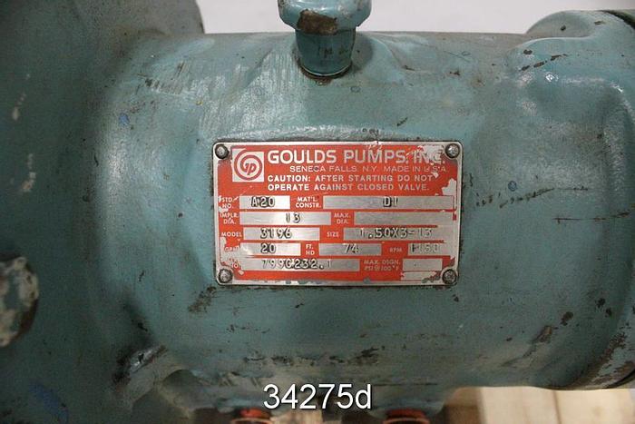Used Goulds 3196 Power End, 13" Stainless Steel Stuffing Box #34275