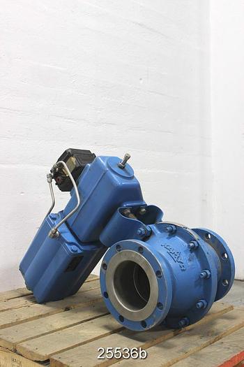 Used Kamyr PC06-AAS Neles Jamesbury, 6", Air Operated Ball Valve, 316 Body, 316 Shaft, 316 Ball, Stellite Seat, Bc17/55U Actuator, Np724 Pneumatic Positioner, 275 Differential Pressure 480 Degrees F, Kamyr Valve Body, Normally Open #25536