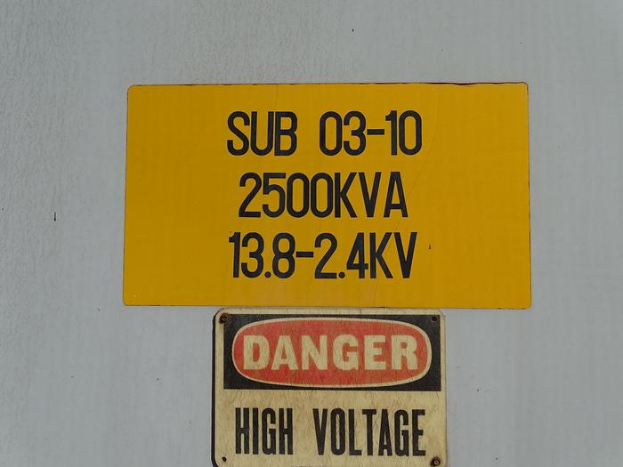 Used 1,500 KVA 13,000V SIEMENS-ALLIS SUBSTATION 480Y/277 VOLTS CU WINDING