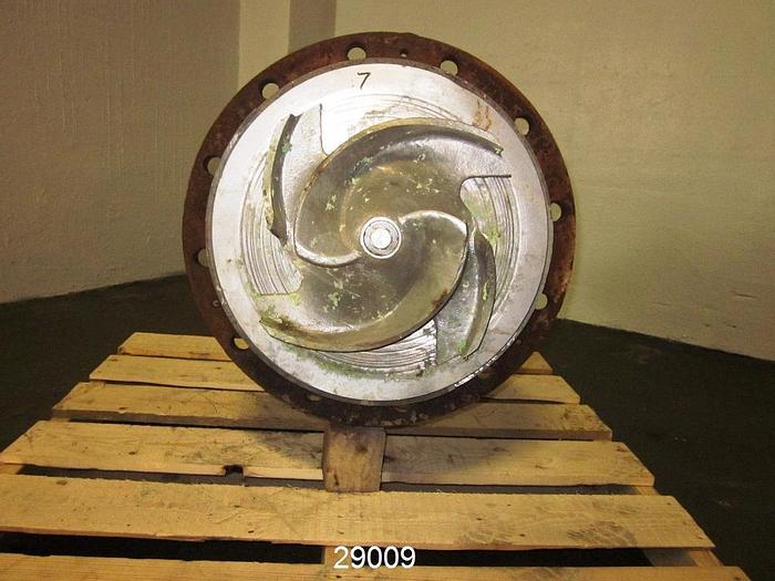 Used Goulds 3175 Iron Power End, 16" Stainless Steel 2/4 Vane Impeller and Stuffing Box Cover #29009