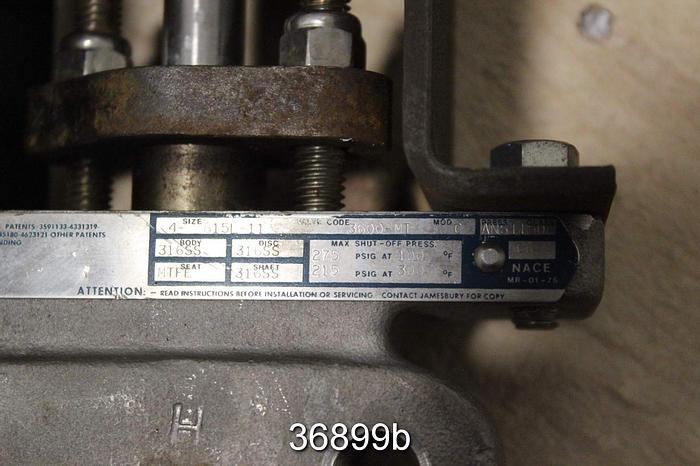 Used Jamesbury 4" Hand Operated Butterfly Valve, 815L-11 3600 MT #36899