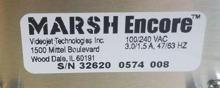 VIDEOJET MARSH ENCORE 32620 0574 008 INKJET PRINTER CASE CODER CONTROLLER