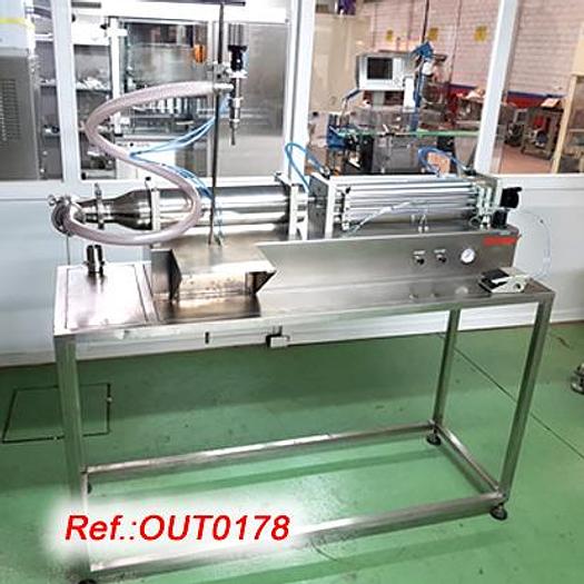 Used LLENADORA SEMIAUTOMÁTICA CON EL PISTÓN DE CINCO LITROS Y MEDIO Y DE RANGO DE DOSIFICADO DE 250ml A 5,5 LITROS APROX. CON BOQUILLA ANTIGOTEO