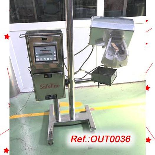 Used "SAFELINE" METAL DETECTOR WITH STRUCTURE AND WHEELS