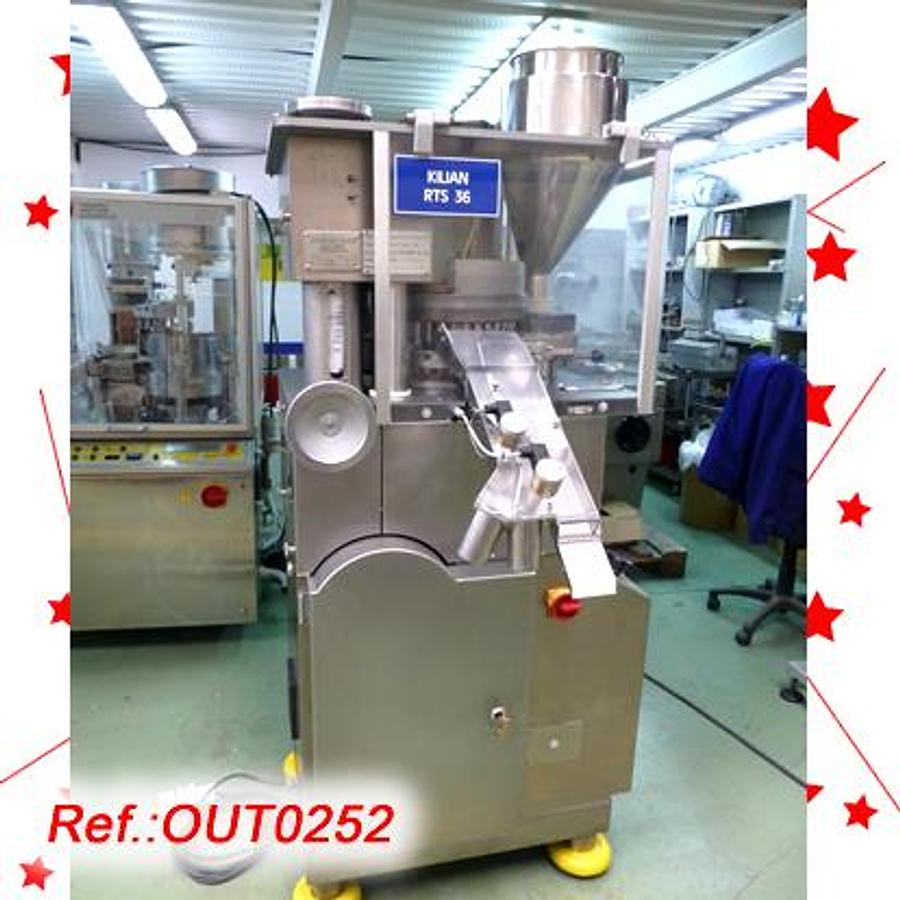 Used MÁQUINA DE COMPRIMIR ROTATIVA “KILIAN” MODELO RTS-36 DE 36 ESTACIONES CON DOSIFICACIÓN POR CARGA FORZADA