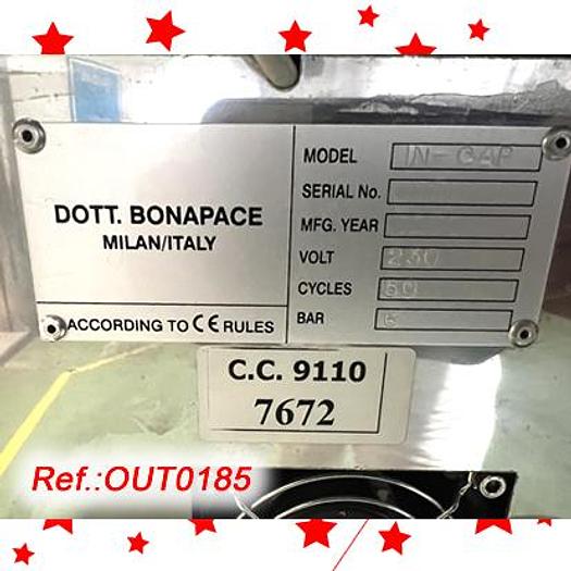 Used MÁQUINA LLENADORA CERRADORA DE CÁPSULAS DE GELATINA DURA "DOTT BONAPACE" MODELO "IN-CAP" PARA LLENADO DE POLVO Y PELLETS