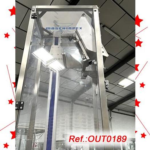Used ELEVADOR CON VIBRADOR "MASCHINPEX" CON TOLVA DE CARGA Y RUEDAS PARA CARGA DE PASTILLAS O CÁPSULAS A MÁQUINA DE BLISTER