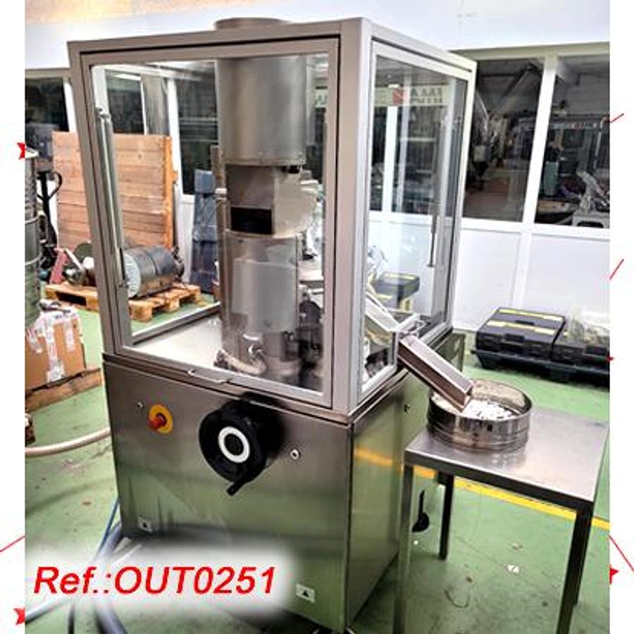 Used LLENADORA CERRADORA DE CÁPSULAS DE GELATINA DURA "ZANASI IMA" MODELO 25F CON TRES FORMATOS DE CÁPSULA: "0", "0L" Y "00"