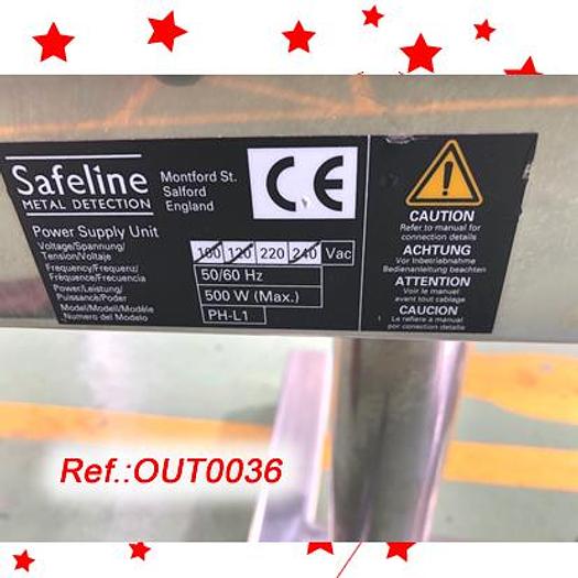 Used "SAFELINE" METAL DETECTOR WITH STRUCTURE AND WHEELS