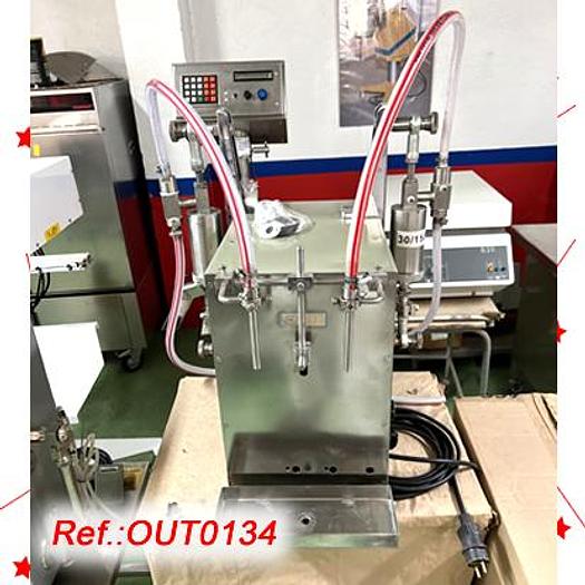 Used LLENADORA DE LÍQUIDOS - GELES "MACORRA" CON DOS PISTONES DE LLENADO DE 30ml A 150ml PARA LLENADO DE FRASCOS