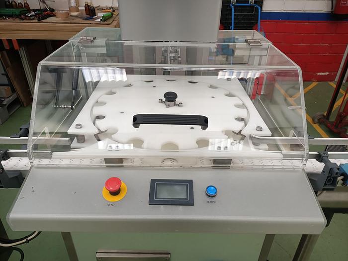 Used CERRADORA DE FRASCOS MONOBLOC "MECANOQUÍMICA" PARA CIERRE POR PILFER DE ALUMINIO