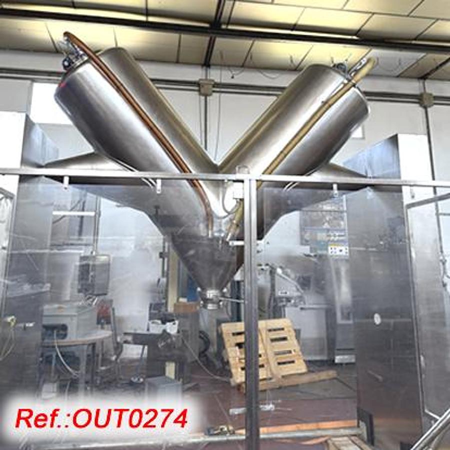 Used MEZCLADOR EN “V” “SAR LABORTECNIC” DE ACERO INOXIDABLE DE 1.200 LITROS APROX.