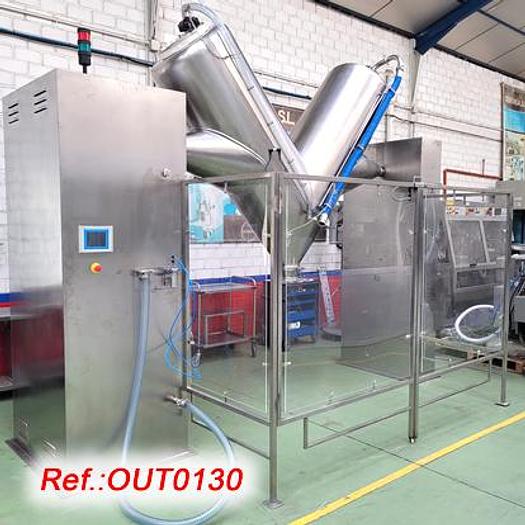 Usado MEZCLADOR EN “V” “SAR LABORTECNIC” DE ACERO INOXIDABLE DE 1.200 LITROS APROX.